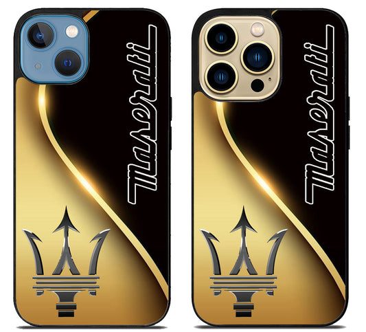 Maserati Golden Metallic iPhone 14 | 14 Plus | 14 Pro | 14 Pro Max Case