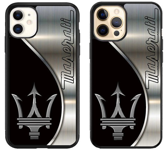 Maserati Silver Metallic iPhone 12 | 12 Mini | 12 Pro | 12 Pro Max Case