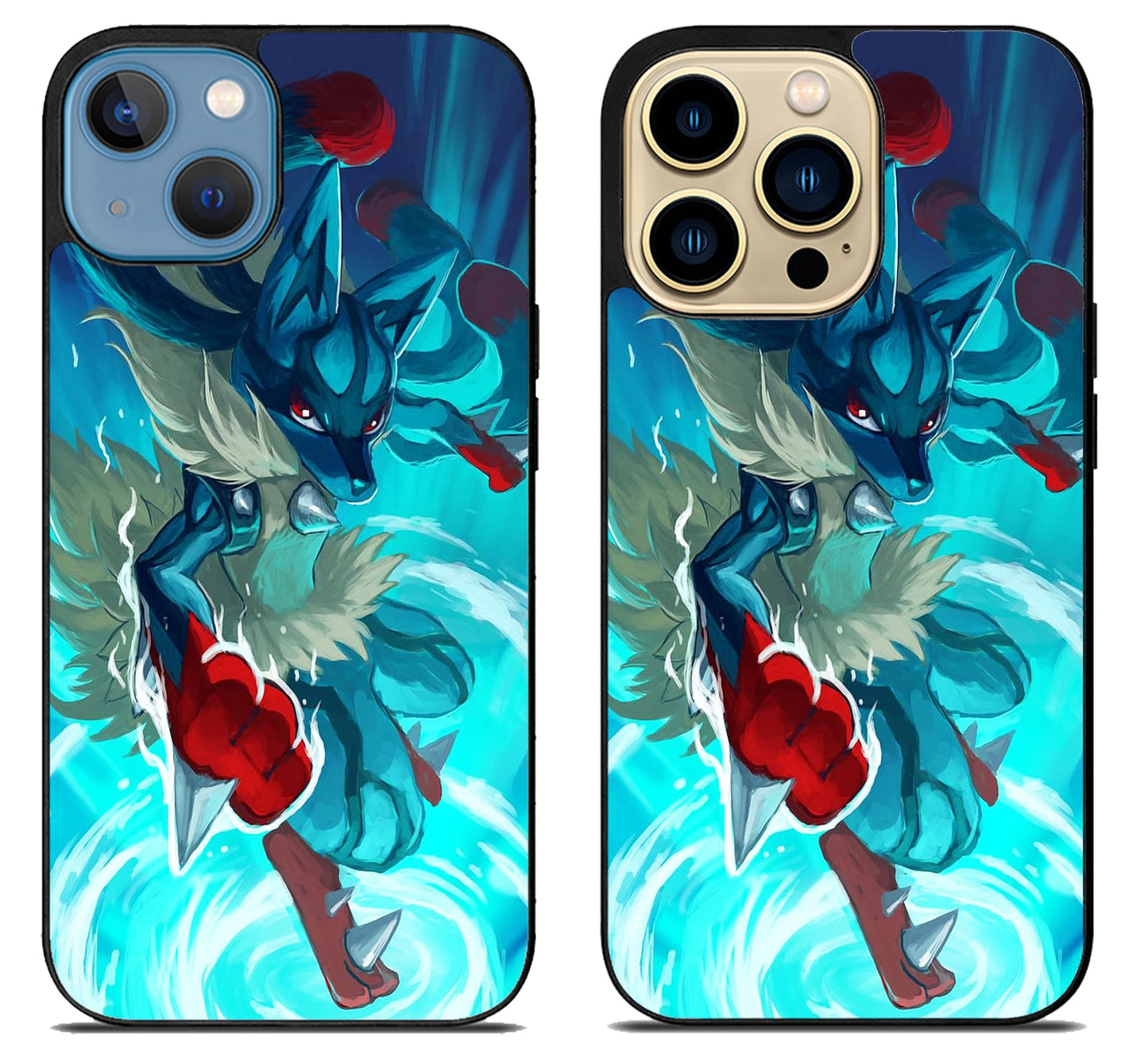 Mega Lucario Pokemon Style iPhone 14 | 14 Plus | 14 Pro | 14 Pro Max Case