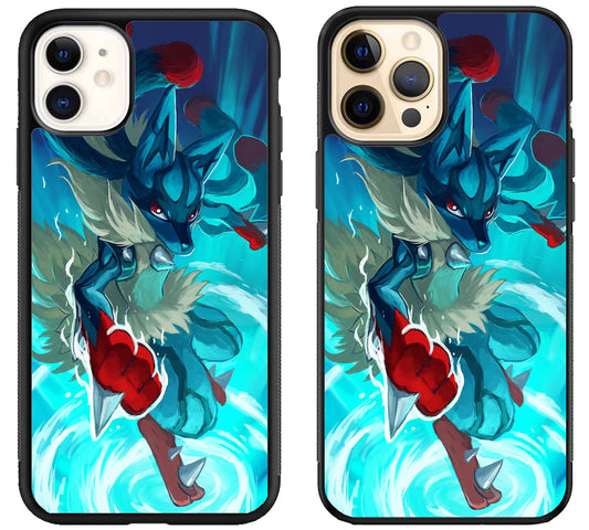 Mega Lucario Pokemon Style iPhone 12 | 12 Mini | 12 Pro | 12 Pro Max Case
