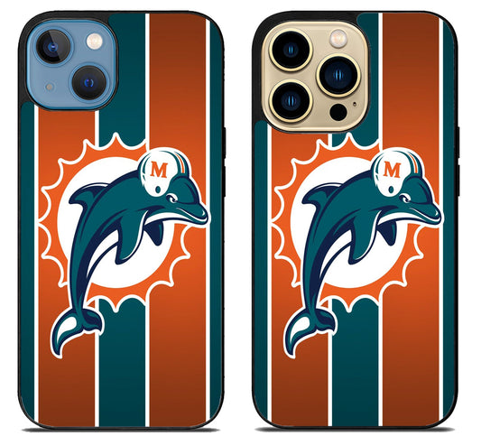 Miami Dolphins Stripe iPhone 14 | 14 Plus | 14 Pro | 14 Pro Max Case