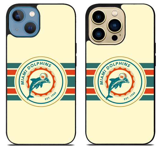 Miami Dolphins Striped iPhone 14 | 14 Plus | 14 Pro | 14 Pro Max Case