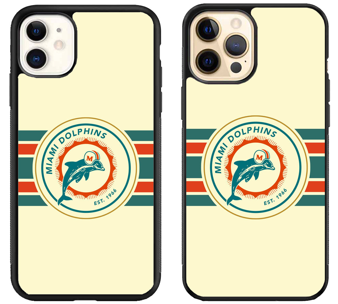 Miami Dolphins Striped iPhone 12 | 12 Mini | 12 Pro | 12 Pro Max Case