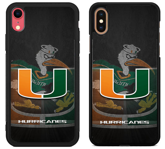 Miami Hurricanes Background iPhone X | Xs | Xr | Xs Max Case