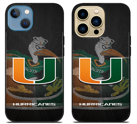 Miami Hurricanes Background iPhone 14 | 14 Plus | 14 Pro | 14 Pro Max Case