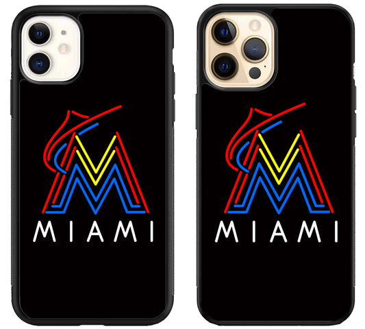 Miami Marlins Light iPhone 12 | 12 Mini | 12 Pro | 12 Pro Max Case