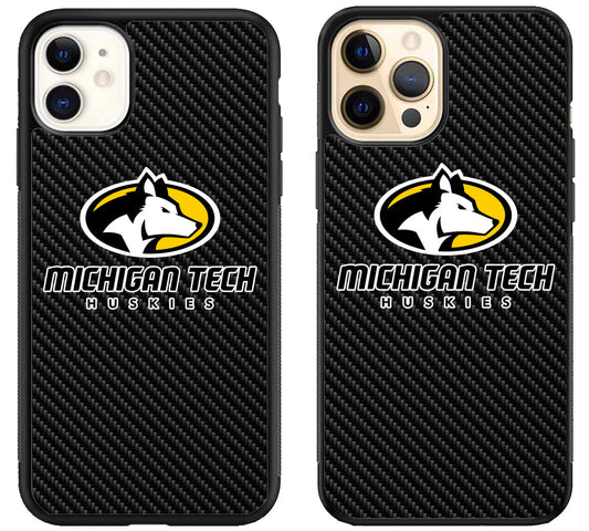 Michigan Tech Huskies Carbon iPhone 12 | 12 Mini | 12 Pro | 12 Pro Max Case