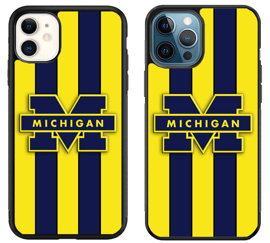 Michigan Wolverines Logo Striped iPhone 11 | 11 Pro | 11 Pro Max Case