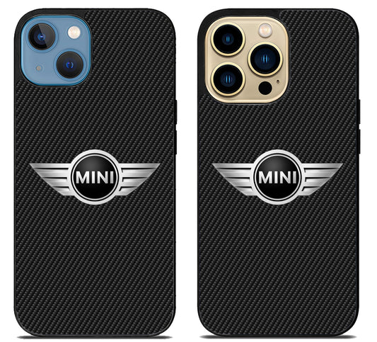 Mini Cooper Black Carbon iPhone 14 | 14 Plus | 14 Pro | 14 Pro Max Case