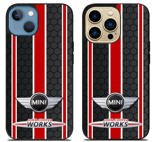 Mini Cooper Black Red Stripe iPhone 14 | 14 Plus | 14 Pro | 14 Pro Max Case
