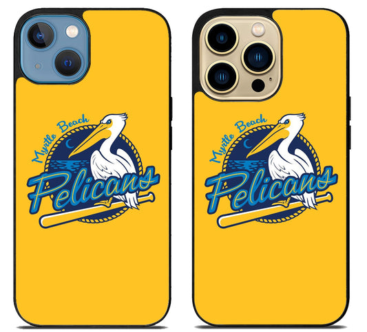 Myrtle Beach Pelicans Yellow iPhone 14 | 14 Plus | 14 Pro | 14 Pro Max Case