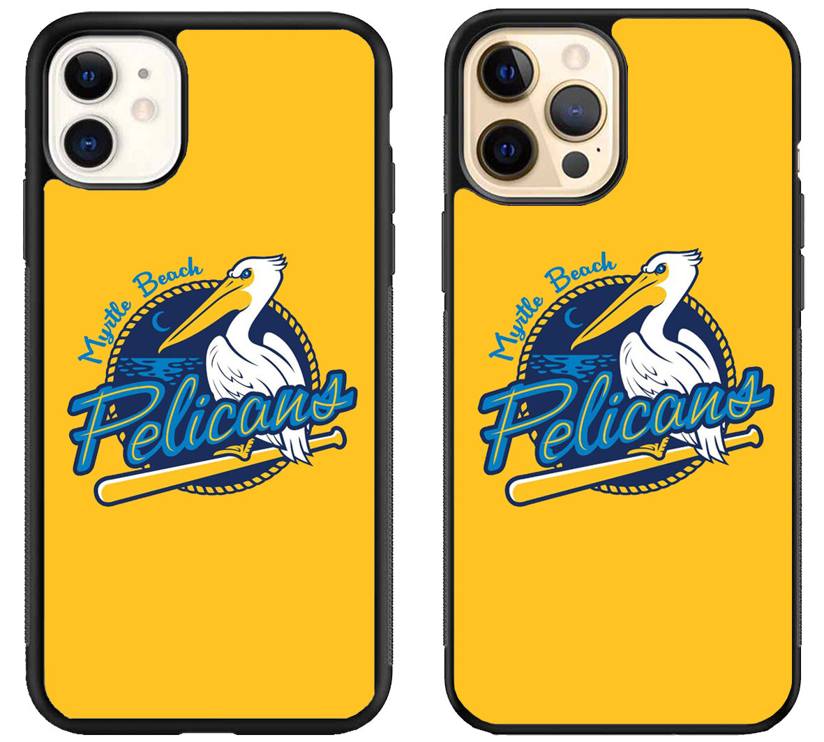 Myrtle Beach Pelicans Yellow iPhone 12 | 12 Mini | 12 Pro | 12 Pro Max Case