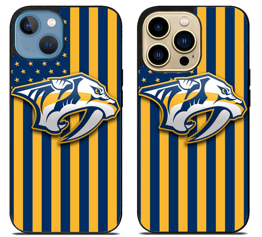 Nashville Predators Logo Flag iPhone 14 | 14 Plus | 14 Pro | 14 Pro Max Case