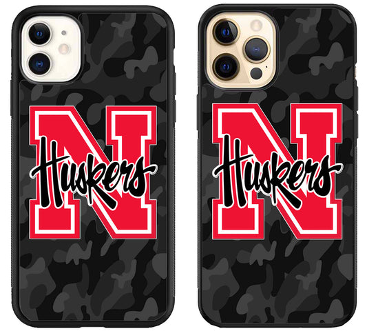 Nebraska Cornhuskers Black Camo iPhone 12 | 12 Mini | 12 Pro | 12 Pro Max Case