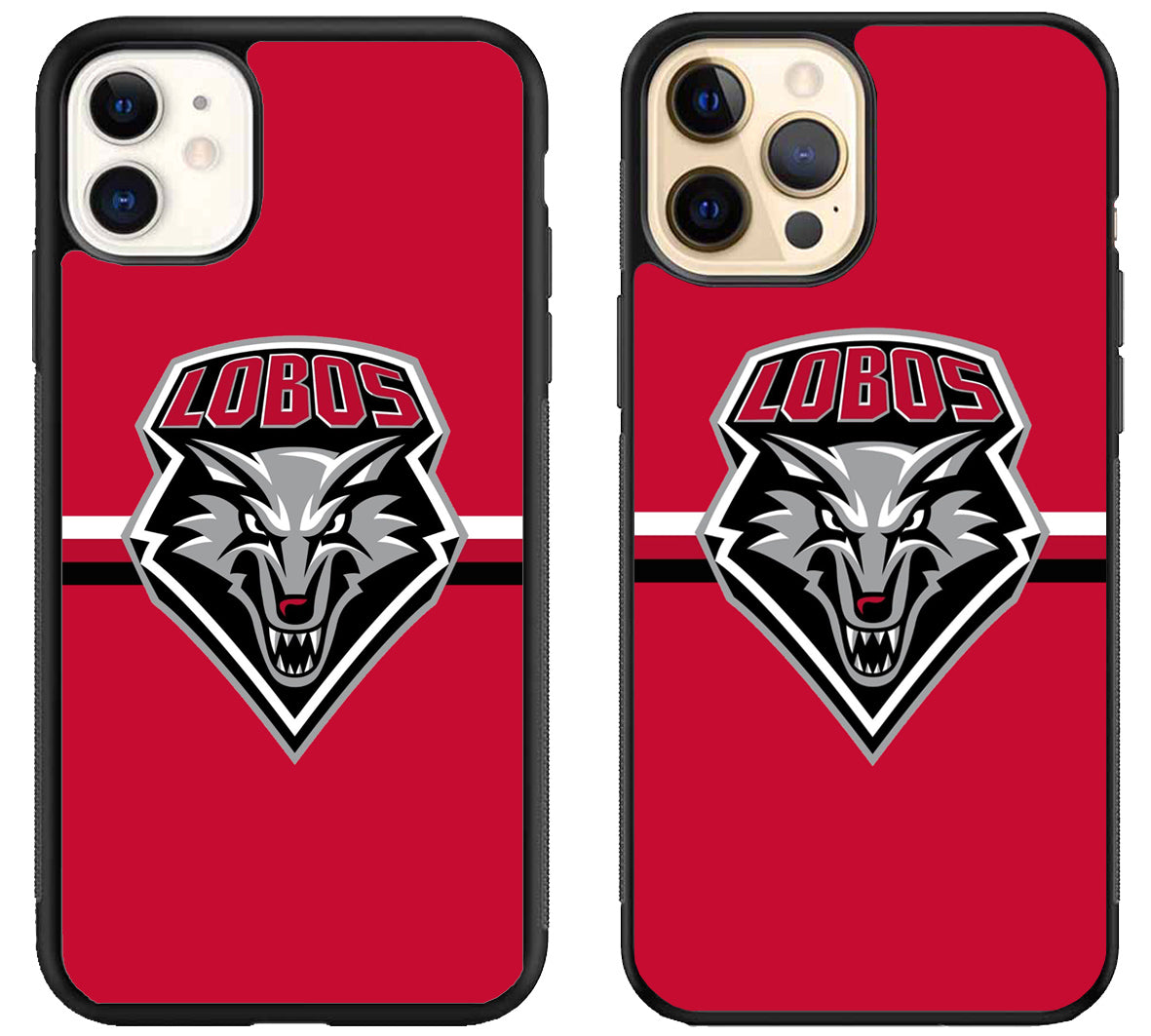 New Mexico Lobos Stripe Logo iPhone 12 | 12 Mini | 12 Pro | 12 Pro Max Case