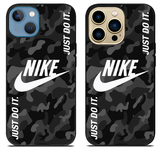 Nike Logo Black Camo iPhone 14 | 14 Plus | 14 Pro | 14 Pro Max Case