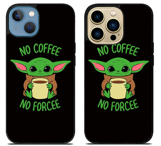 No Coffe No Force Baby Yoda iPhone 14 | 14 Plus | 14 Pro | 14 Pro Max Case