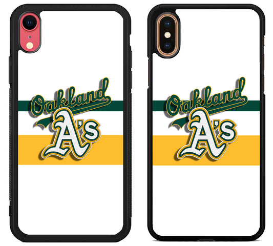 Oakland Athletics Logo Stripe iPhone X | Xs | Xr | Xs Max Case