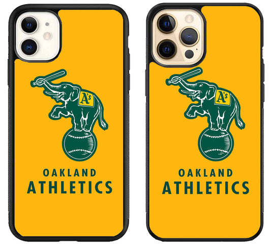 Oakland Athletics Logo Yellow iPhone 12 | 12 Mini | 12 Pro | 12 Pro Max Case