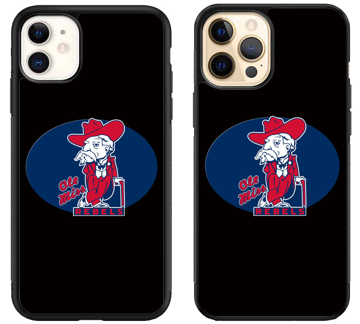 Ole Miss Rebels Black iPhone 12 | 12 Mini | 12 Pro | 12 Pro Max Case