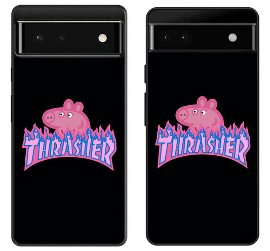 Peppa Pig Black Thrasher Google Pixel 6 | 6A | 6 Pro Case