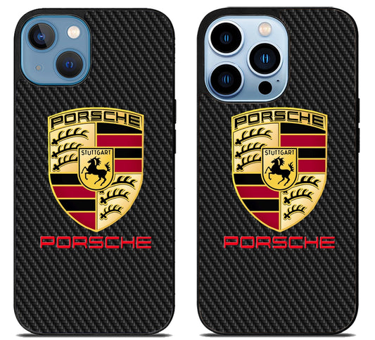 Porsche Carbon Logo iPhone 13 | 13 Mini | 13 Pro | 13 Pro Max Case