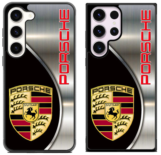 Porsche Logo Metallic Samsung Galaxy S23 | S23+ | S23 Ultra Case