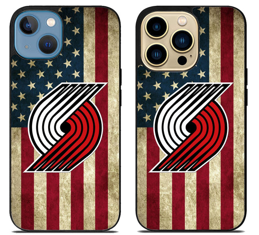 Portland Trail Blazers Logo Flag iPhone 14 | 14 Plus | 14 Pro | 14 Pro Max Case