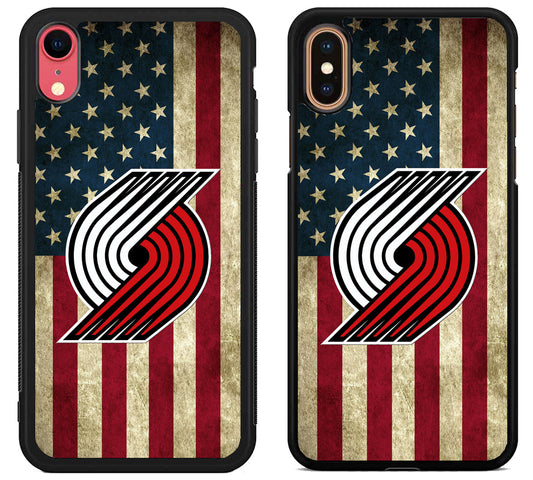 Portland Trail Blazers Logo Flag iPhone X | Xs | Xr | Xs Max Case
