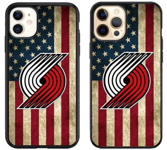 Portland Trail Blazers Logo Flag iPhone 12 | 12 Mini | 12 Pro | 12 Pro Max Case