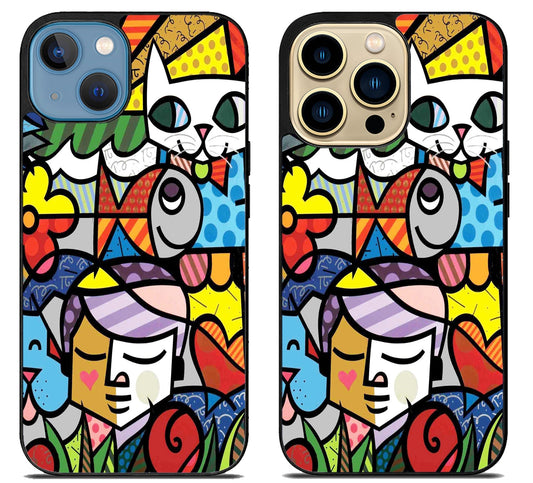Romero Britto Collage iPhone 14 | 14 Plus | 14 Pro | 14 Pro Max Case