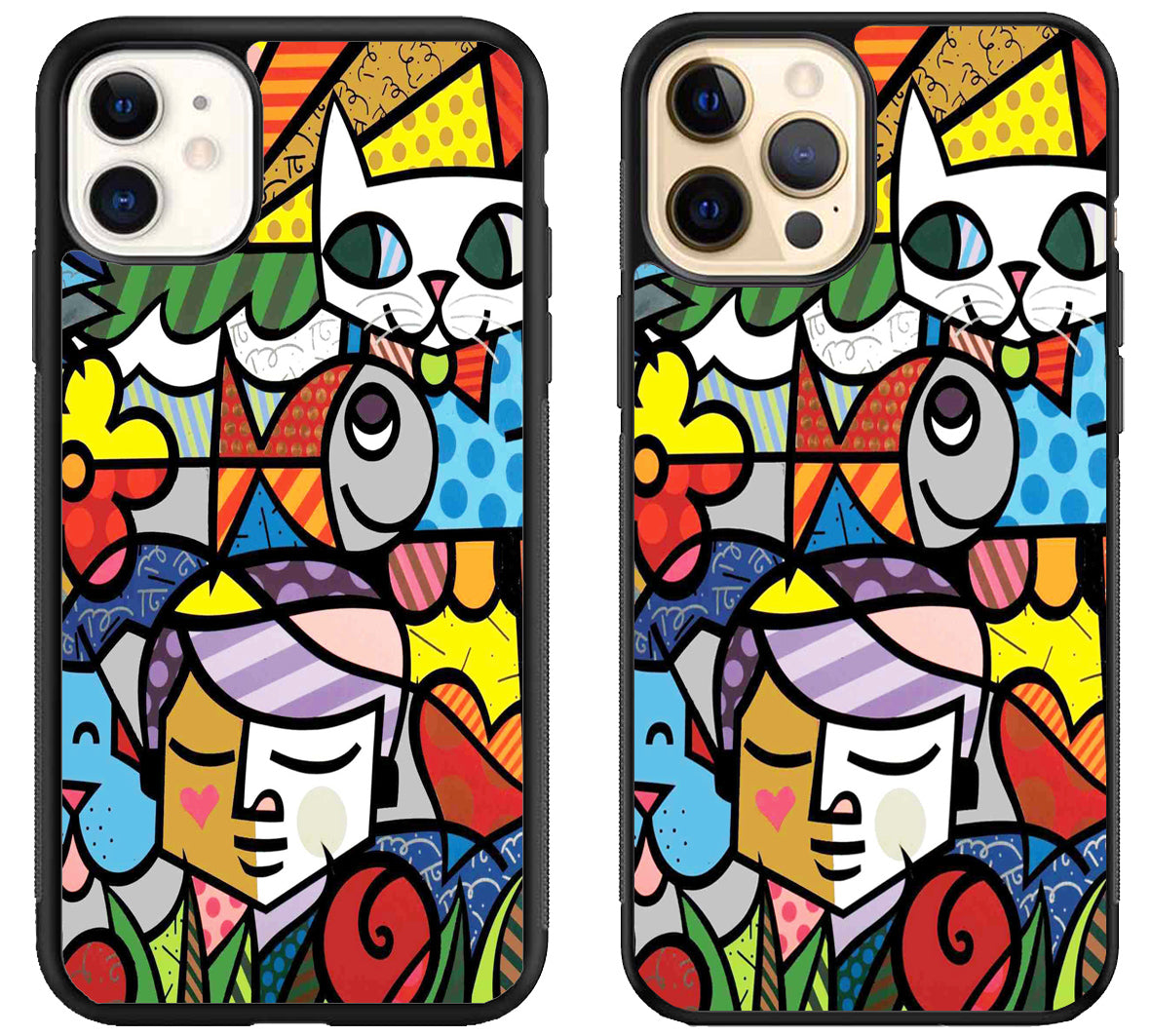 Romero Britto Collage iPhone 12 | 12 Mini | 12 Pro | 12 Pro Max Case