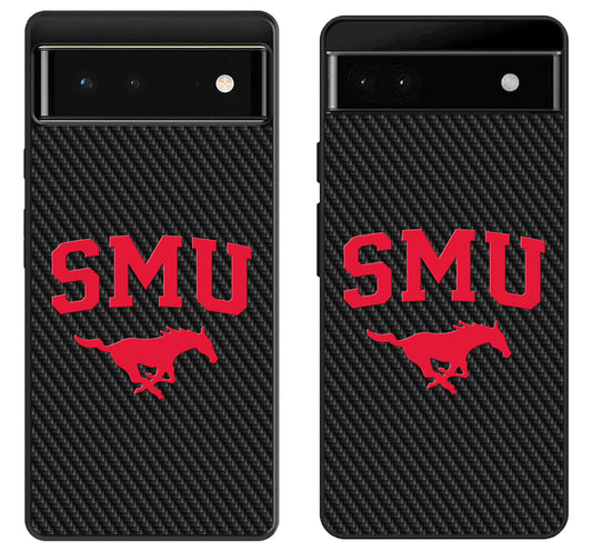 SMU Mustangs Black Carbon Google Pixel 6 | 6A | 6 Pro Case