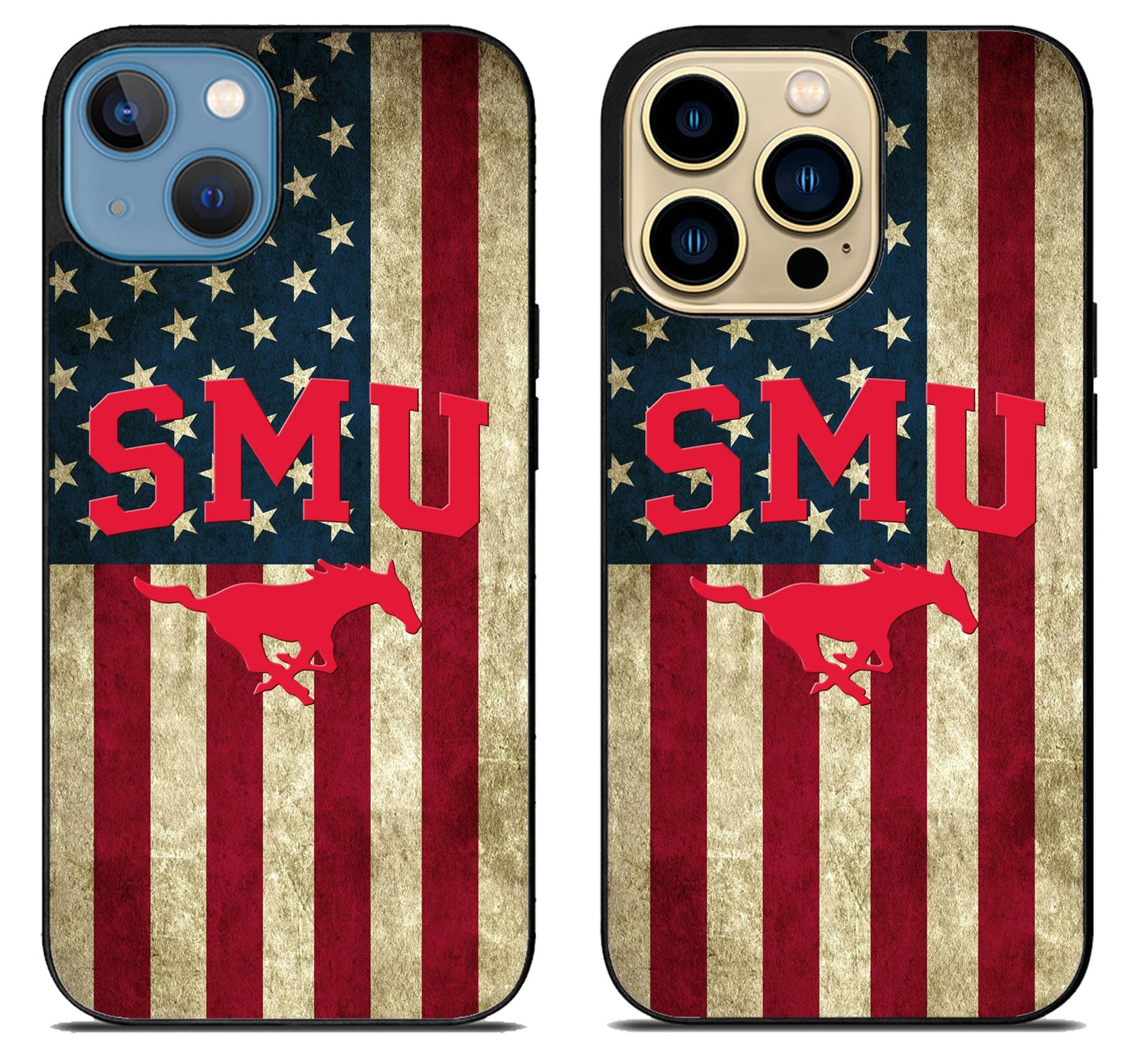 SMU Mustangs Flag Logo iPhone 14 | 14 Plus | 14 Pro | 14 Pro Max Case