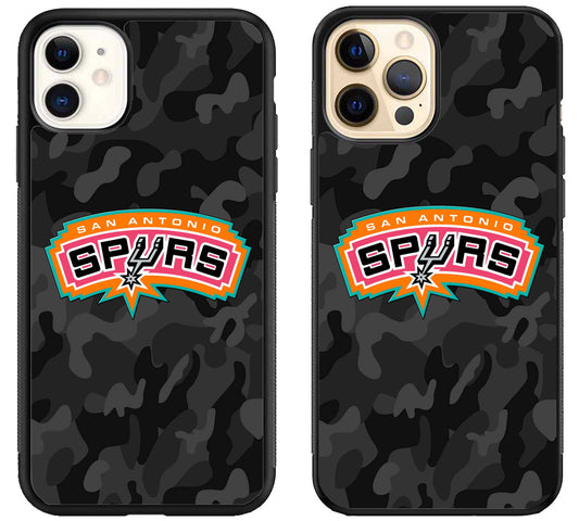 San Antonio Spurs Black Camo iPhone 12 | 12 Mini | 12 Pro | 12 Pro Max Case
