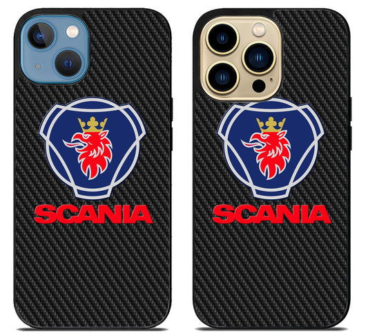 Scania Logo Black Carbon iPhone 14 | 14 Plus | 14 Pro | 14 Pro Max Case