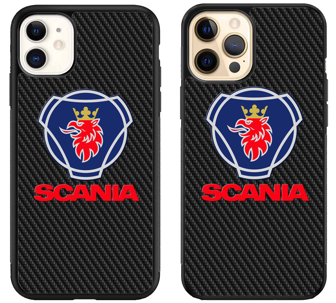 Scania Logo Black Carbon iPhone 12 | 12 Mini | 12 Pro | 12 Pro Max Case