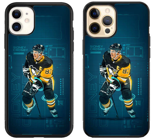 Sidney Crosby Pittsburgh Penguins Background iPhone 12 | 12 Mini | 12 Pro | 12 Pro Max Case
