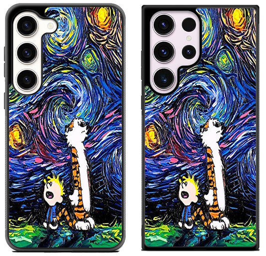 Starry Night Calvin And Hobbes Samsung Galaxy S23 | S23+ | S23 Ultra Case