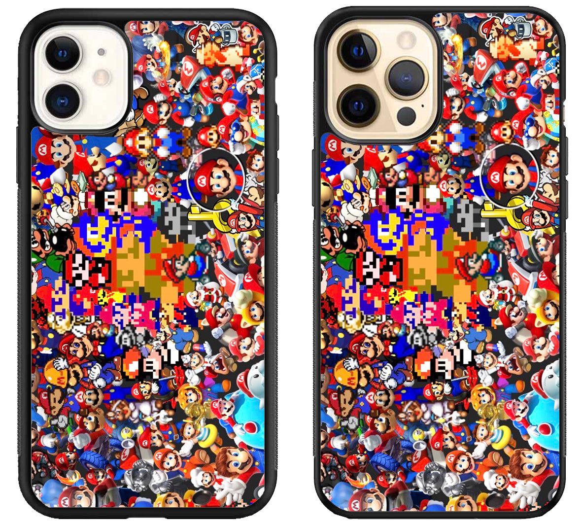 Super Mario Wallpaper Collage iPhone 12 | 12 Mini | 12 Pro | 12 Pro Max Case