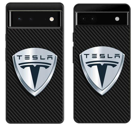 Tesla Logo Carbon Google Pixel 6 | 6A | 6 Pro Case