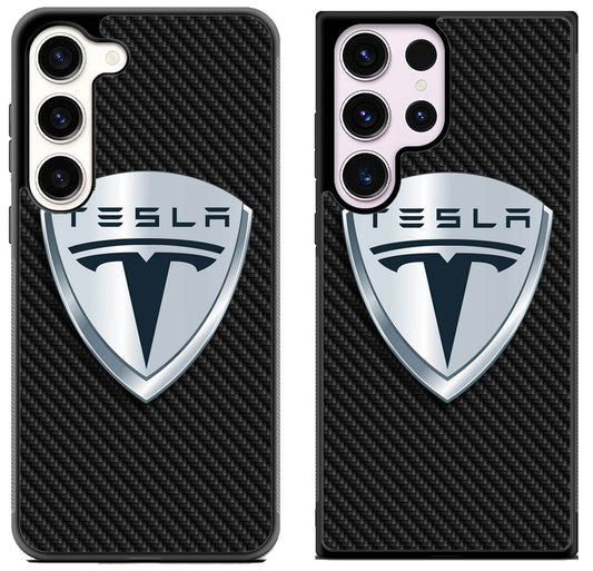 Tesla Logo Carbon Samsung Galaxy S23 | S23+ | S23 Ultra Case