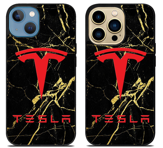Tesla Logo Marble iPhone 14 | 14 Plus | 14 Pro | 14 Pro Max Case