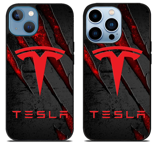 Tesla Logo Metal iPhone 13 | 13 Mini | 13 Pro | 13 Pro Max Case