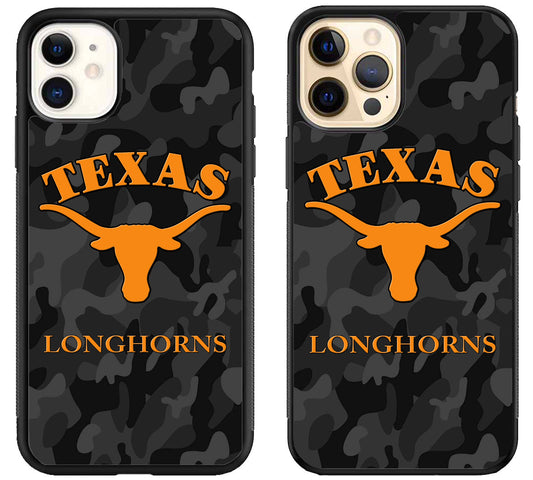 Texas Longhorns Black Camo iPhone 12 | 12 Mini | 12 Pro | 12 Pro Max Case