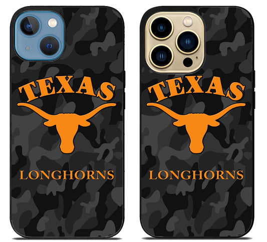 Texas Longhorns Black Camo iPhone 14 | 14 Plus | 14 Pro | 14 Pro Max Case