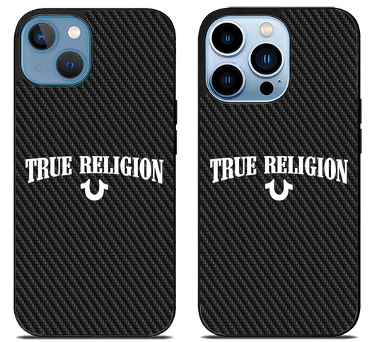 True Religion Logo Carbon iPhone 13 | 13 Mini | 13 Pro | 13 Pro Max Case