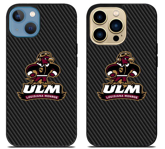 ULM Louisiana Monroe Warhawks Carbon iPhone 14 | 14 Plus | 14 Pro | 14 Pro Max Case