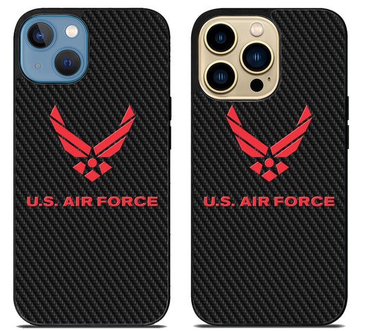 US Air Force Logo Carbon iPhone 14 | 14 Plus | 14 Pro | 14 Pro Max Case