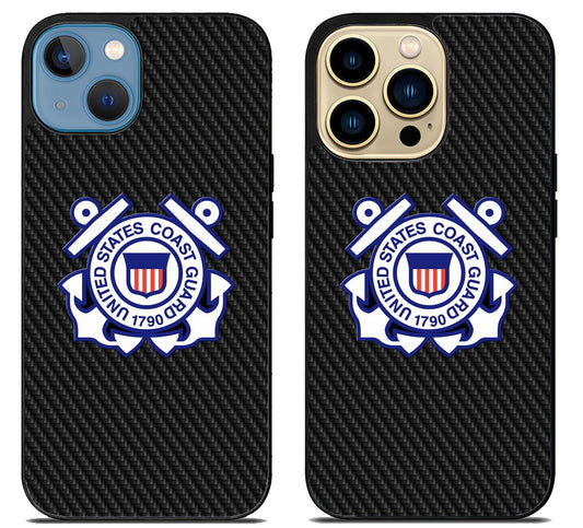 US Coast Guard Logo Carbon iPhone 14 | 14 Plus | 14 Pro | 14 Pro Max Case